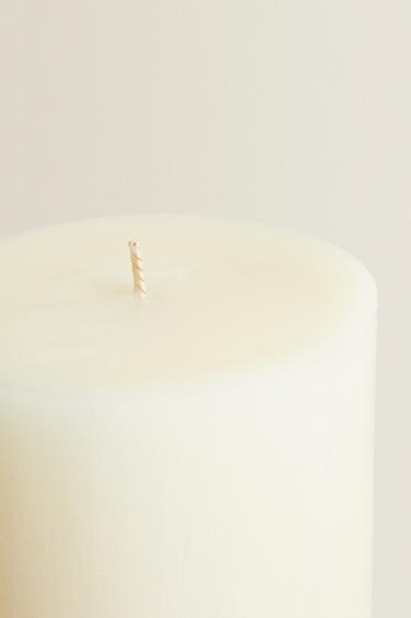 LONG DECORATIVE CYLINDRICAL CANDLE - White by Zara - Image 3