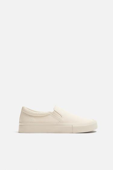 ZAPATILLA SIN CORDONES TEJIDO - Blanco Hueso de Zara