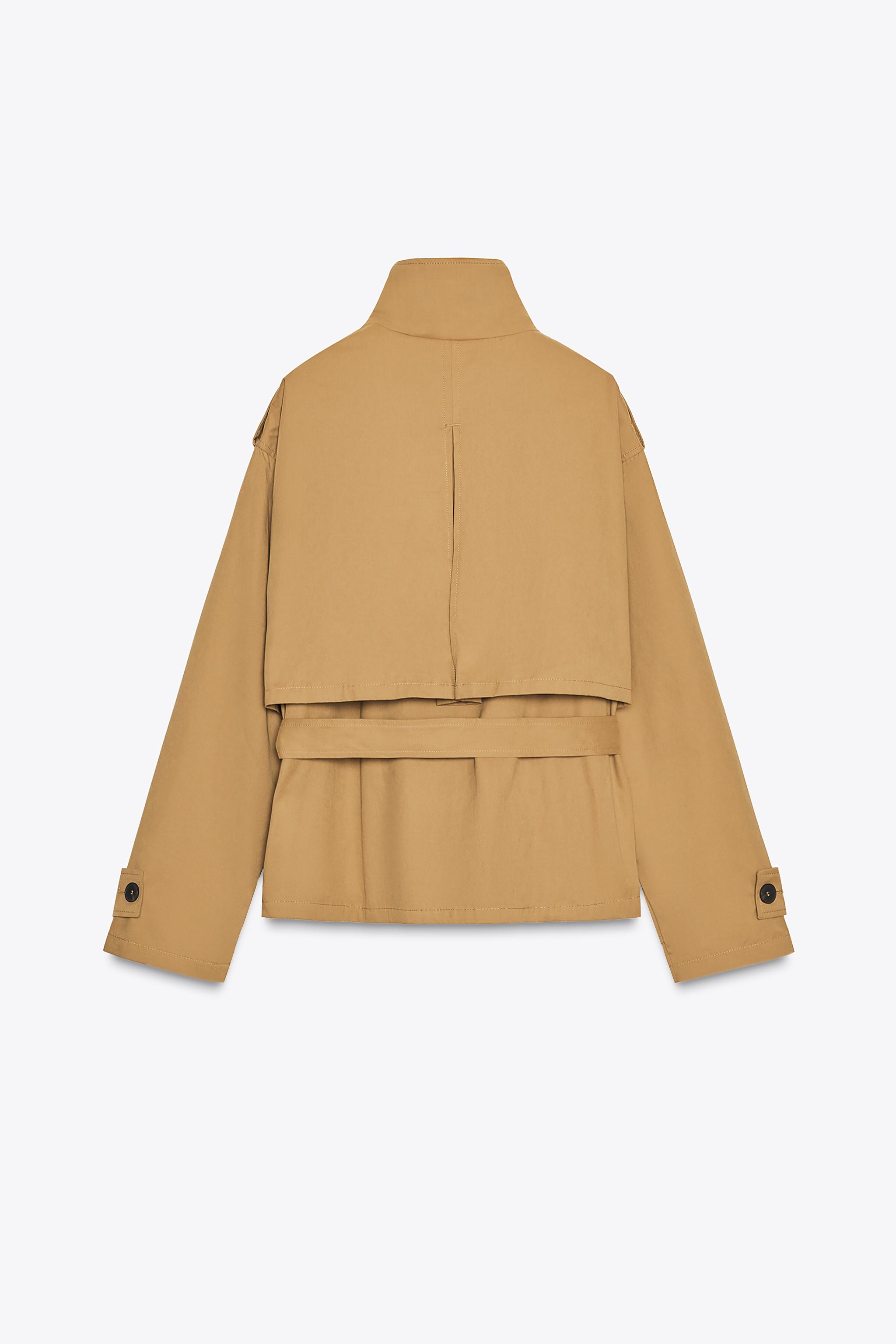 SHORT TRENCH COAT - Mid-camel | ZARA India