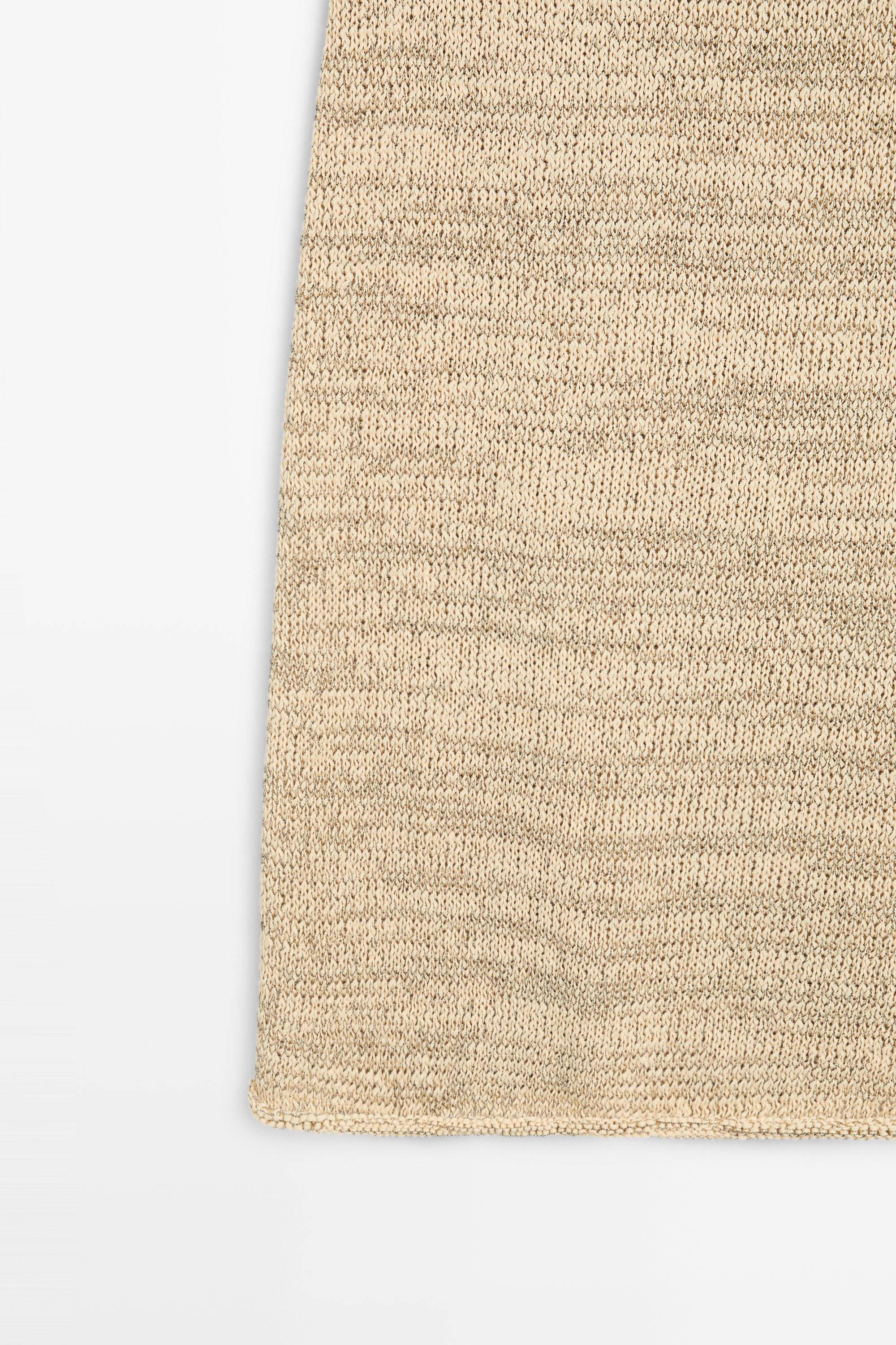 Marl cotton blend knit midi co-ord skirt