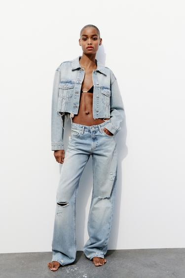 TRF CROPPED DENIM JAKET - Och koʻk Zara tomonidan - Tasvir 0