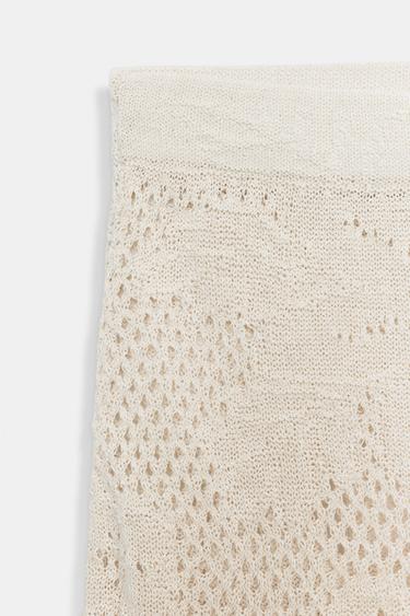 POINTELLE KNIT MINI SKIRT - Sand by Zara - Image 6