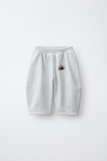 FRUIT OF THE LOOM™ EMBROIDERED BALLOON TROUSERS - Light grey by Zara