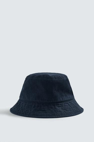 CHAPEAU BOB DÉLAVÉ - Bleu marine de Zara