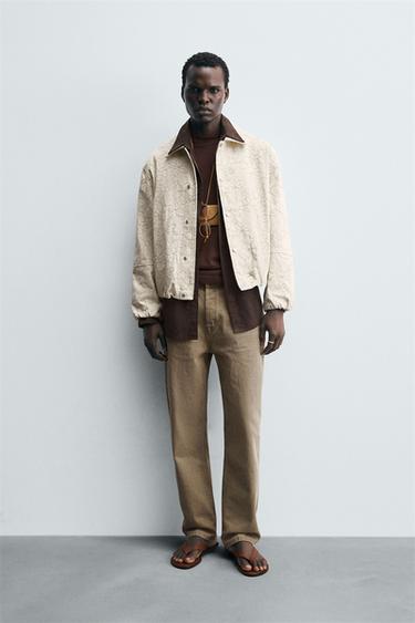 JACQUARD JACK MET BLOEMEN - Ecru van Zara - Afbeelding 0