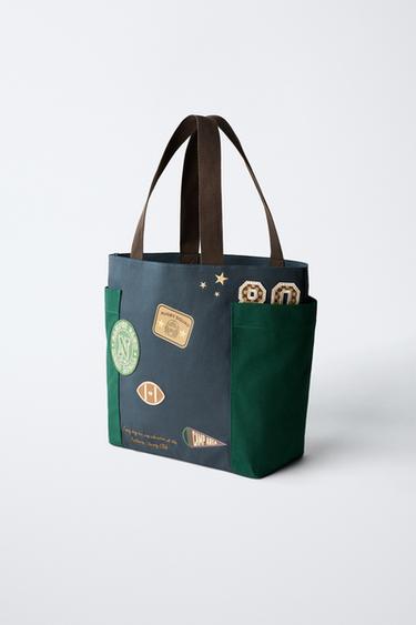 PATCHED TOTE BAG - Blue by Zara - Image 1