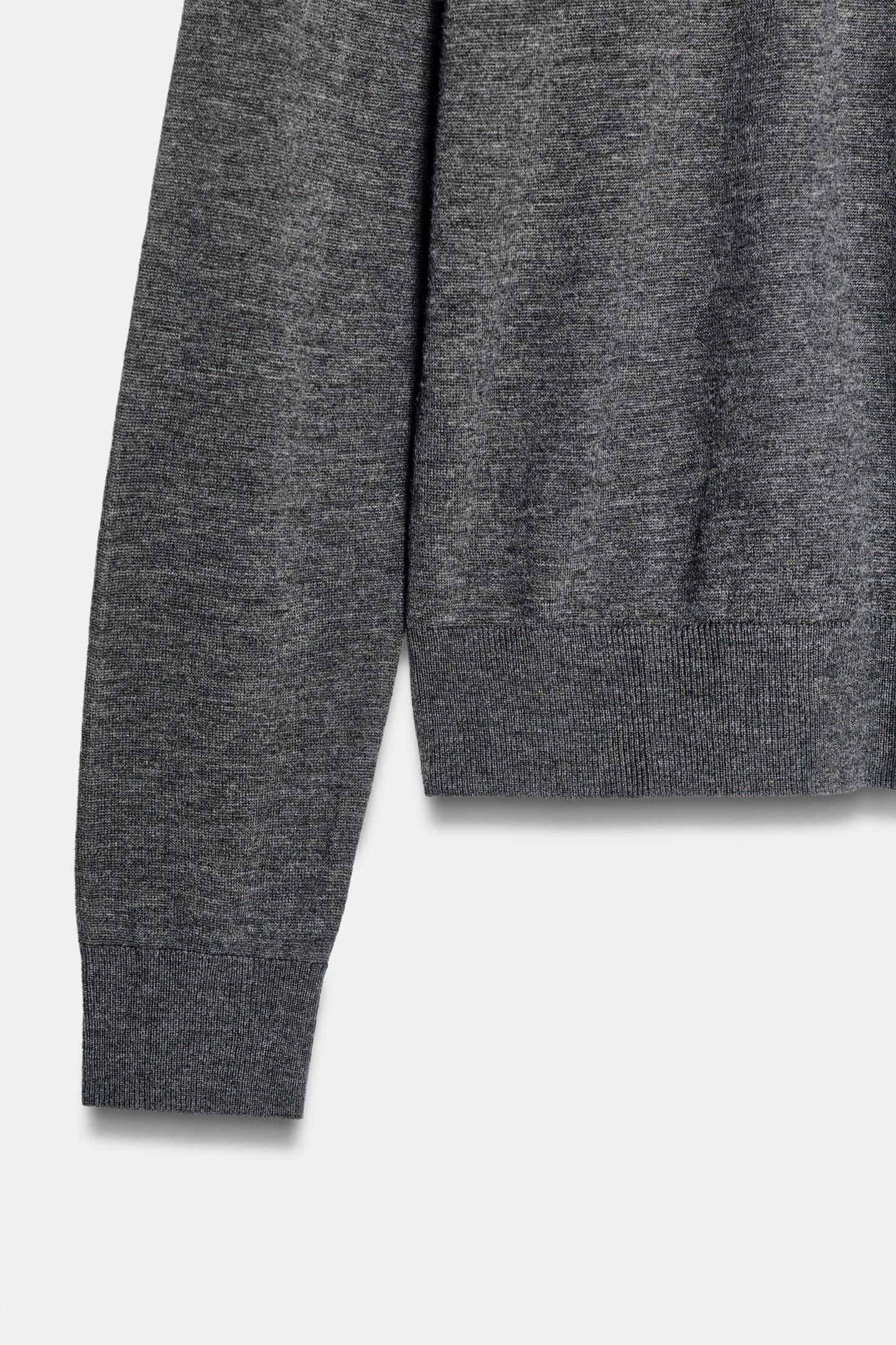 Женский свитер Zara Extra-Fine Wool and Silk, цвет: Тёмный серый — фото 6