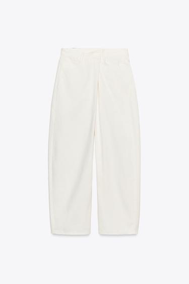 PANTALON PLI COTON ZW COLLECTION - Blanc de Zara - Image 6