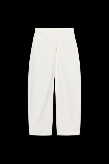 ZW COLLECTION PLEATED COTTON TROUSERS - White by Zara - Image 0