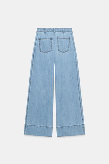 Z1975 WIDE-LEG HIGH-WAIST JEANS WITH PLEATS - Mid-blue by Zara - Image 10