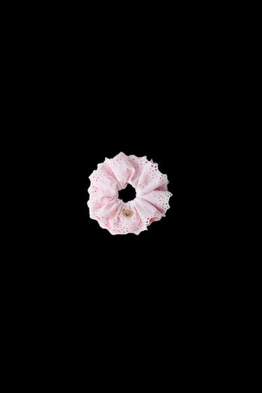 BUTTERBEAR © DOUBLE CHECK AND EMBROIDERED HAIR TIE - Pink by Zara - Image 0