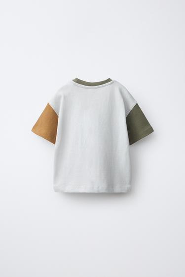 HEAVYWEIGHT SOFT COLOR-BLOCK T-SHIRT — Stone 2