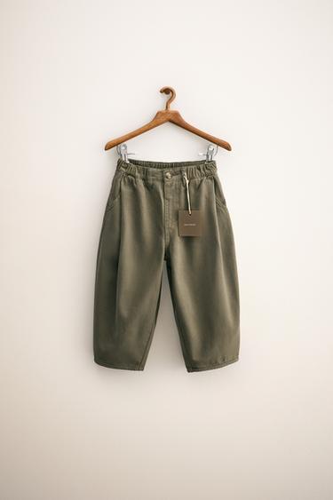 ZARA TIMELESS - BALLOON PLEATED TROUSERS - Green by Zara