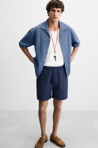 BERMUDA RELAXED FIT SEERSUCKER - Bleu / Bleu marine de Zara - Image 5