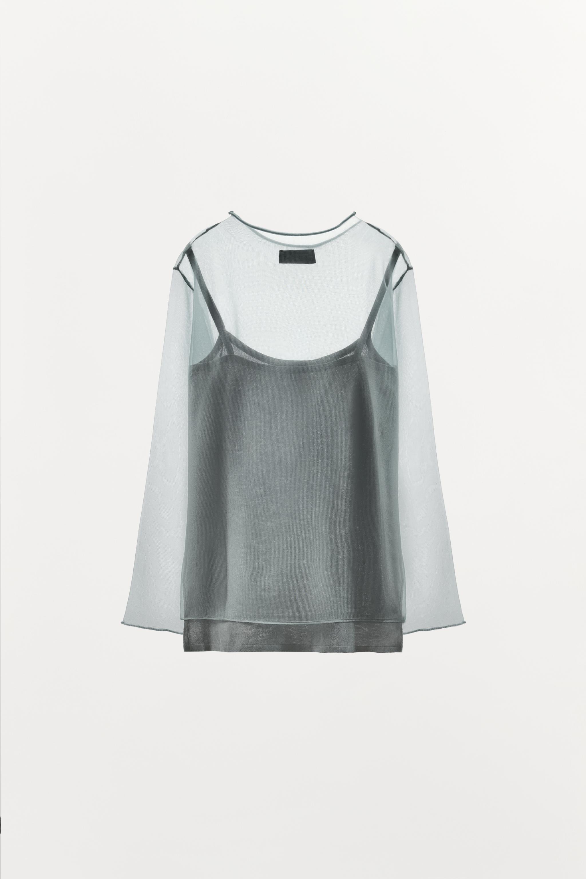 SEMI-SHEER KNIT TOP
