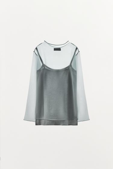 TOP EN MAILLE SEMI-TRANSPARENT - Plomb de Zara - Image 4