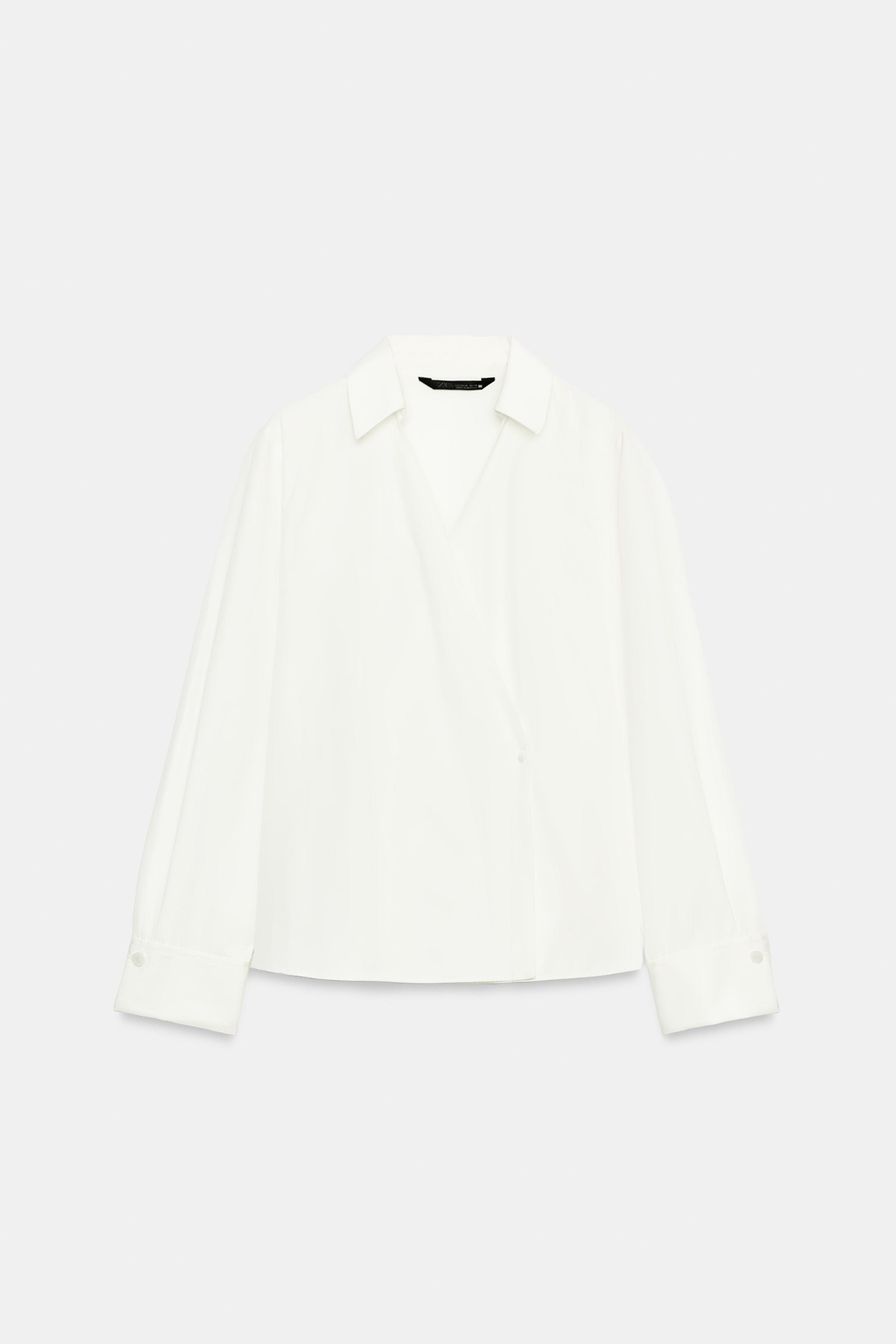 Zara POPLIN WRAP SHIRT — фото 4