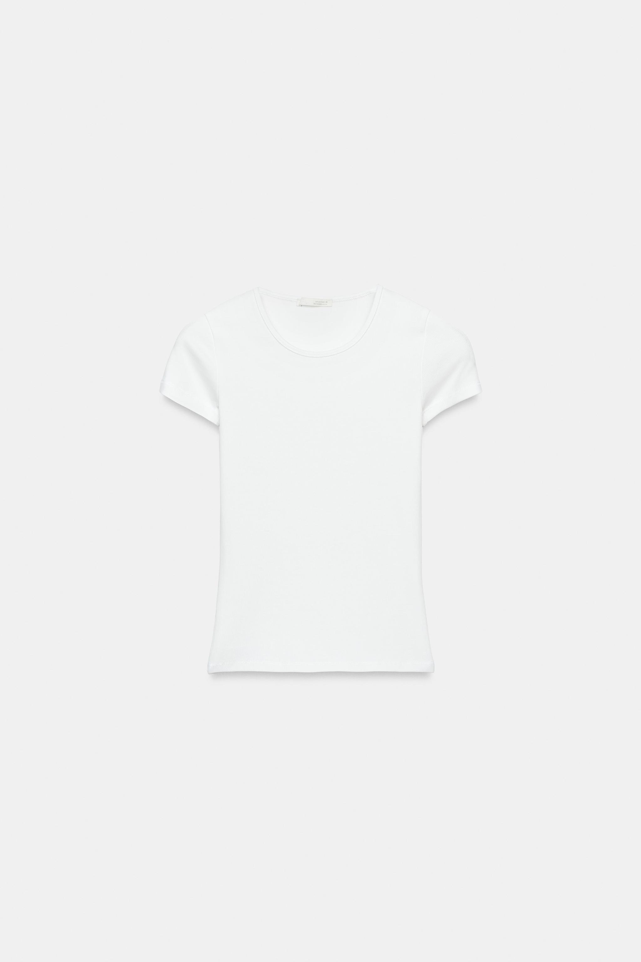T-SHIRT CÔTELÉ MANCHES COURTES