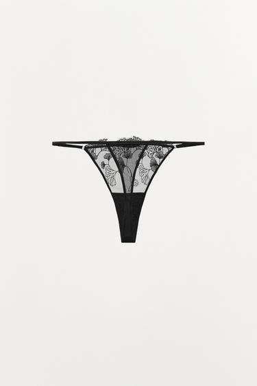 TANGA DENTELLE - Noir de Zara - Image 4