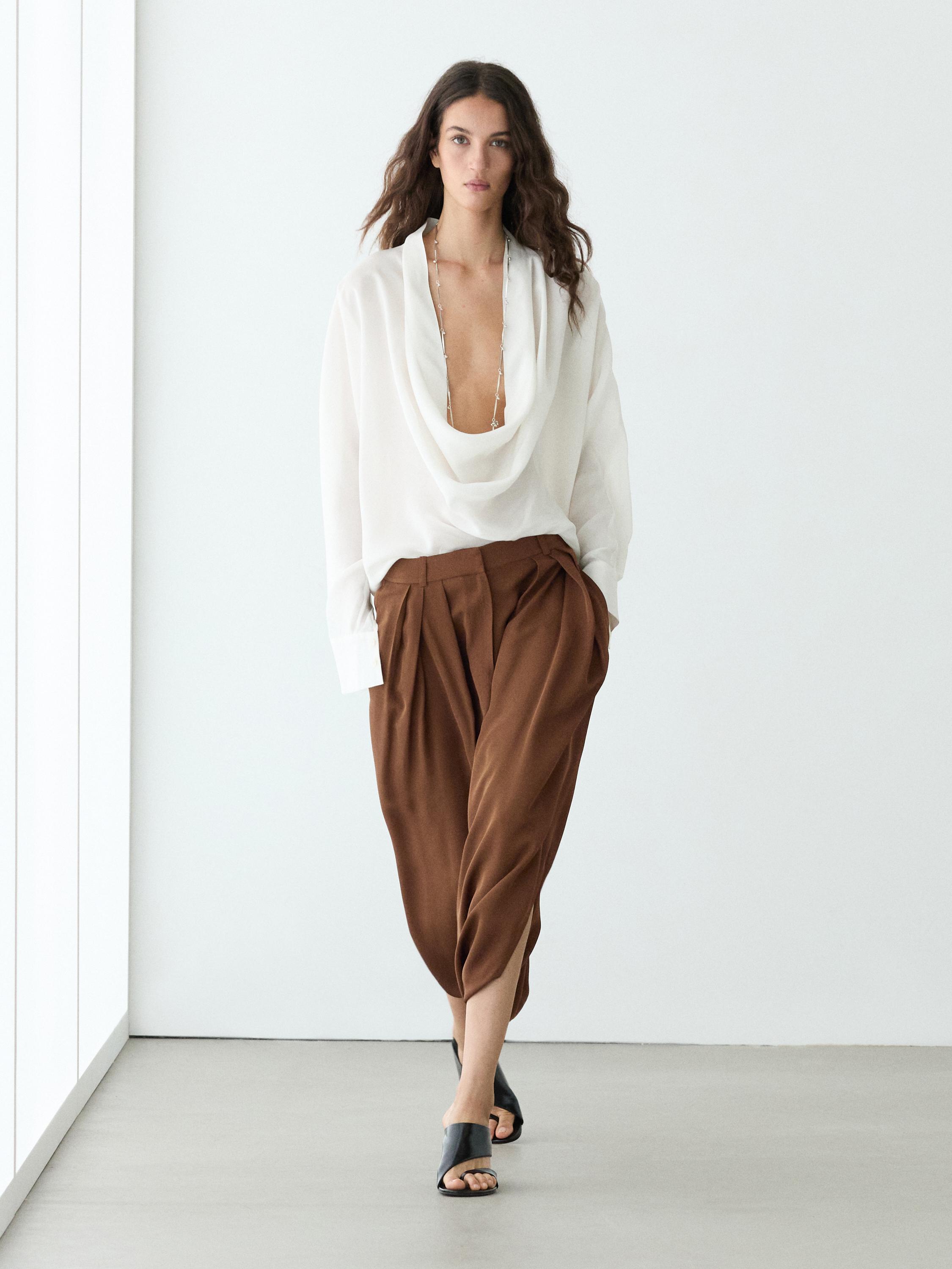Jupe-culotte fluide plissée