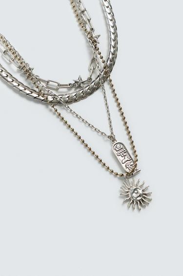 LOT DE 4 COLLIERS COMBINÉS - Or / Argent de Zara - Image 3