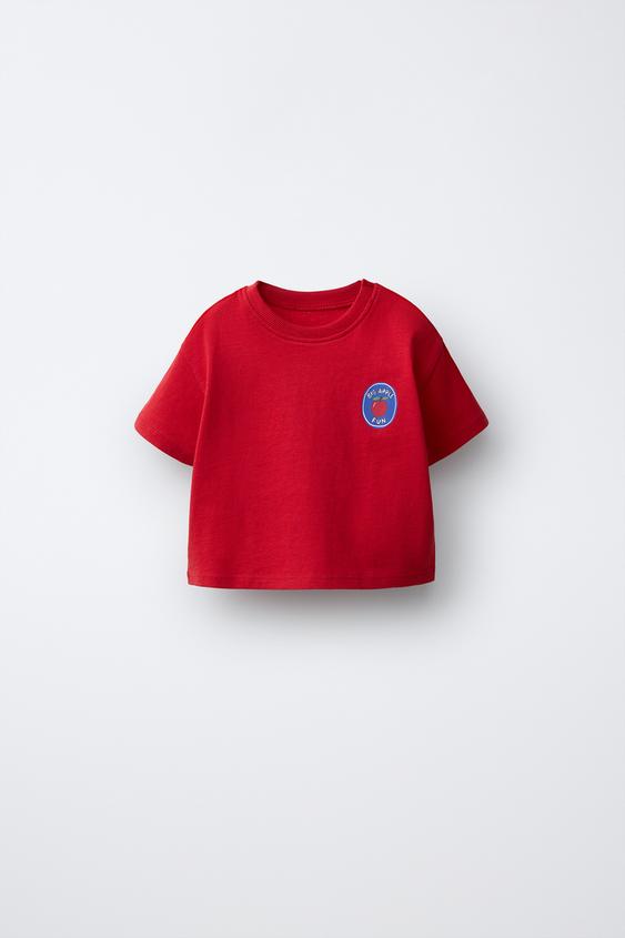 LOT DE DEUX HAUTS UNI ET IMPRIMÉ - Blanc / Rouge de Zara - Image 1