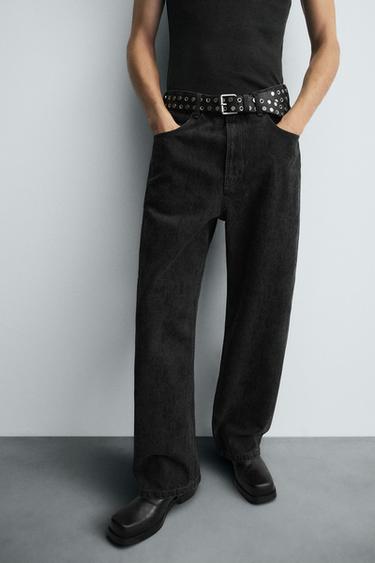 PRINTED BAGGY FIT JEANS - Black by Zara - Image 4