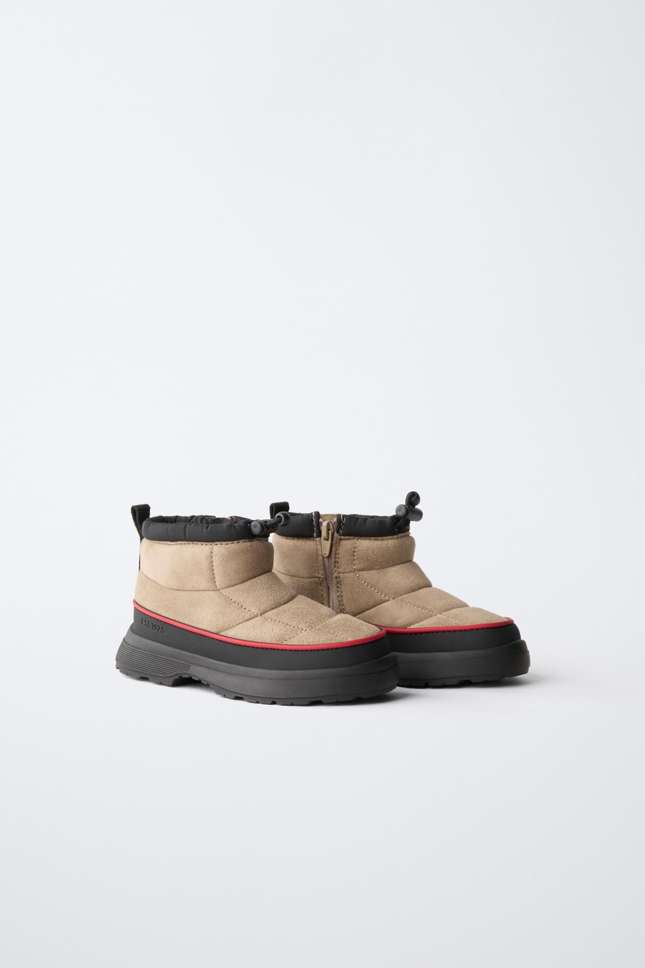 PADDED CONTRAST ANKLE BOOTS — Taupe Gray