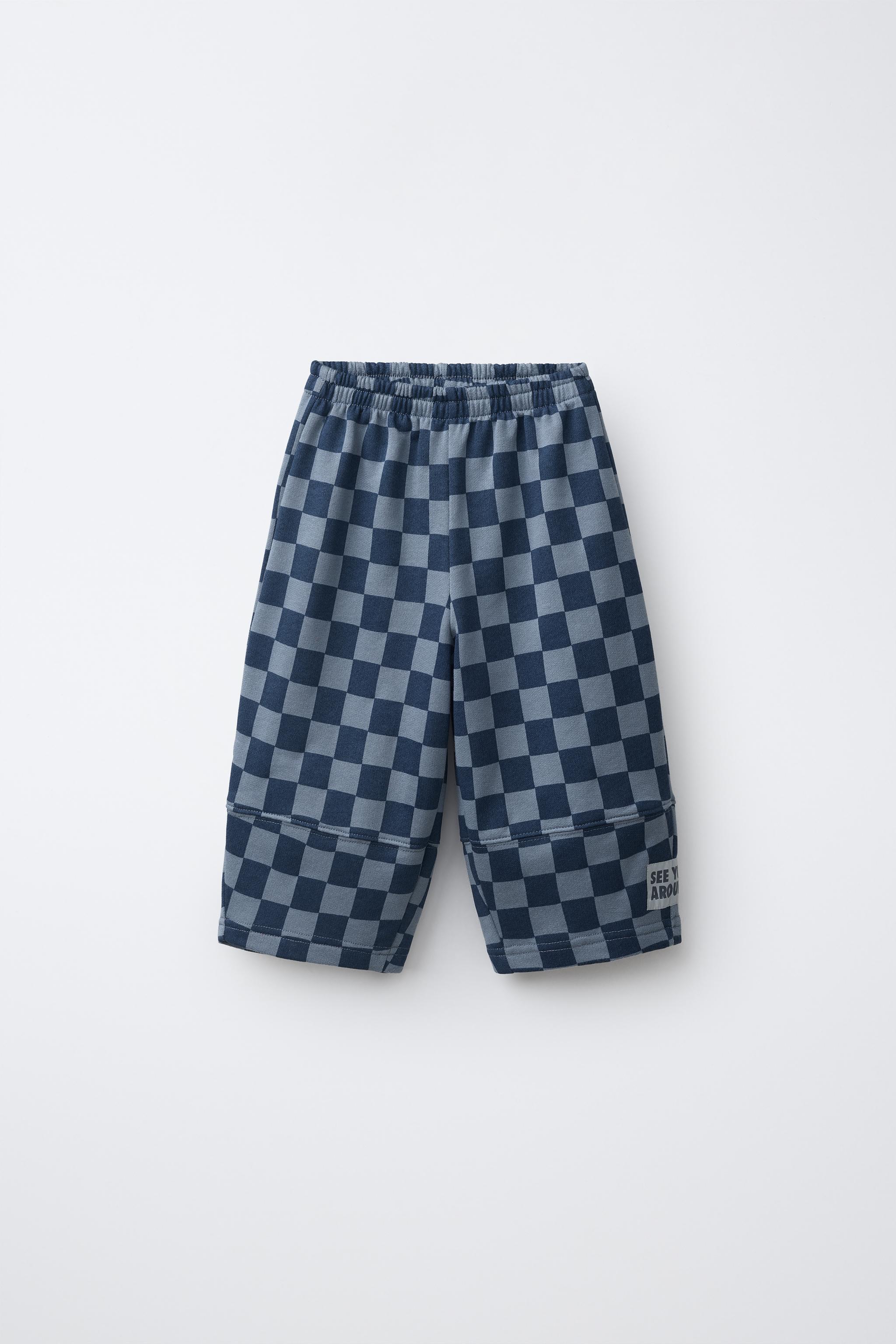 PANTALON BARREL À DAMIER