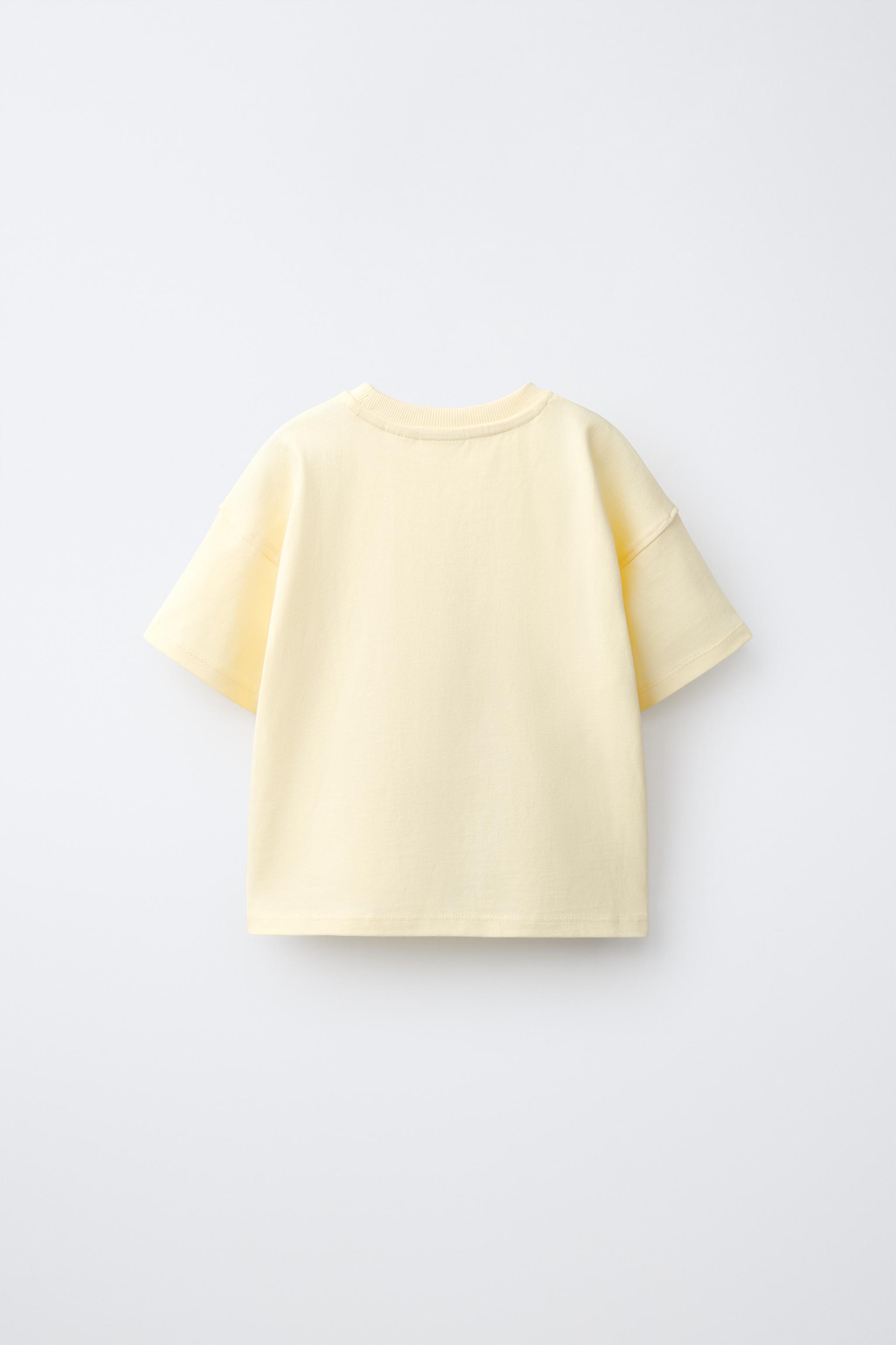 PRINTED T-SHIRT — Pastel yellow
