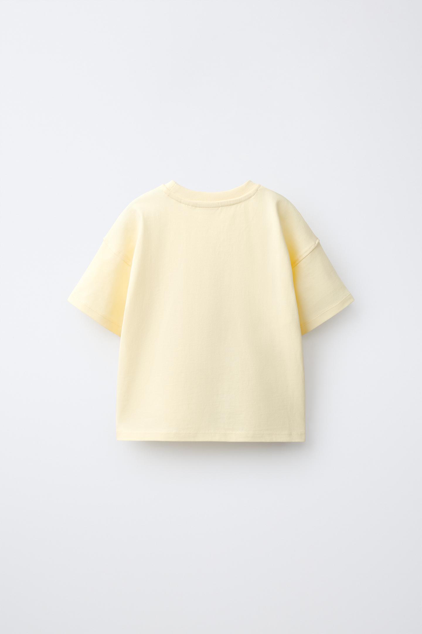 Детская футболка Zara Printed, цвет: Пастельный жёлтый — фото 2