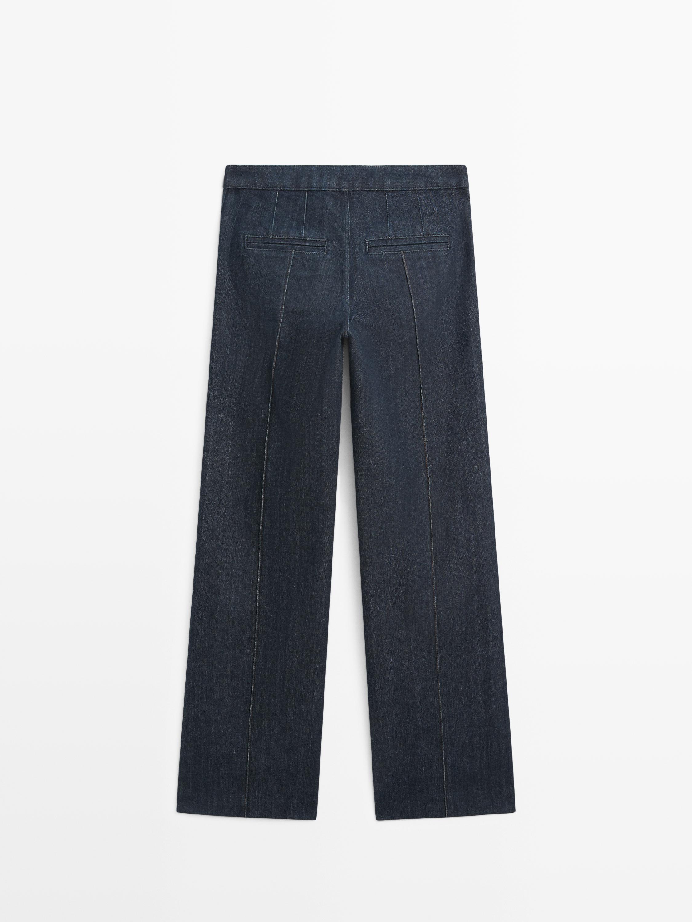 Flare fit high-waist jeans with pockets