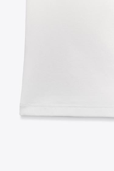 T-SHIRT EN POLYAMIDE À BRETELLES LARGES - Écru de Zara - Image 9