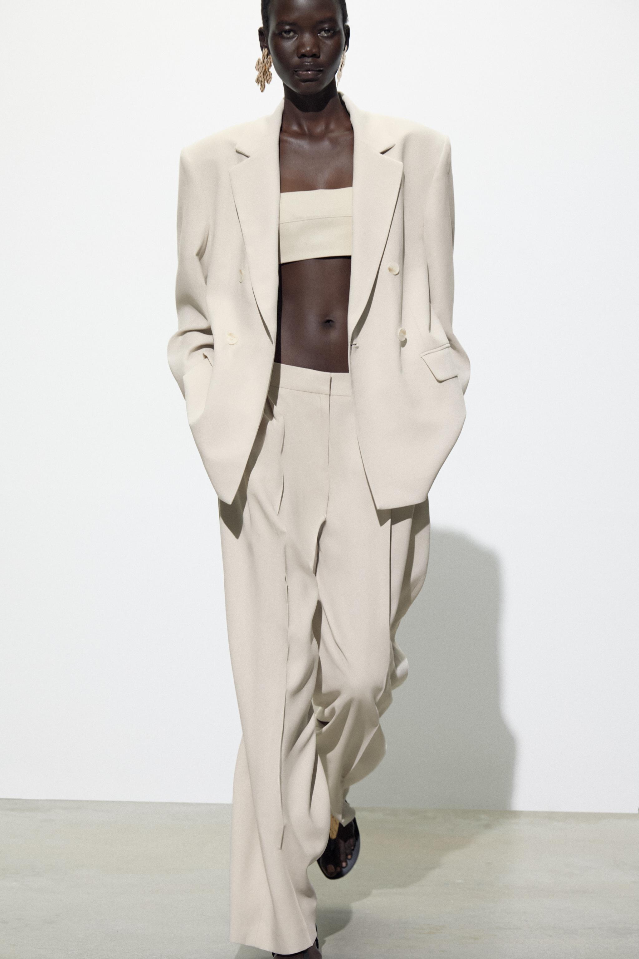 【ZARA】ダーツ入りワイドレッグパンツ 2125/095/809 WIDE LEG PANTS WITH DARTS - Mid-gray | ZARA United States