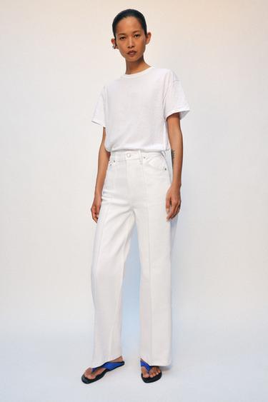 JEAN ZW COLLECTION LARGE TAILLE HAUTE - Blanc cassé de Zara - Image 3