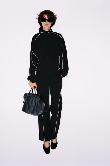 CONTRAST PIPING TECHNICAL JACKET — Black 2