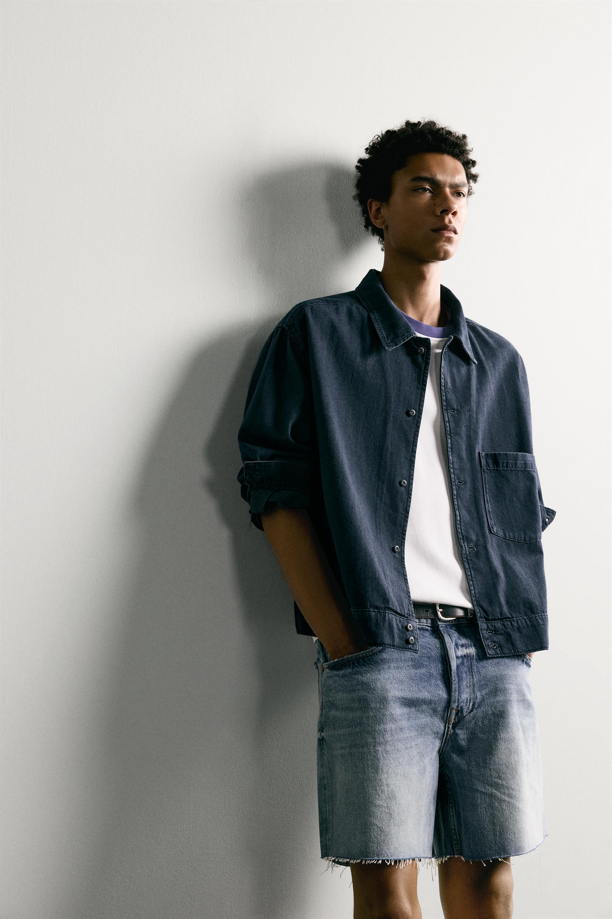 Мужские джинсы Zara LIGHTWEIGHT DENIM OVERSHIRT — фото 6