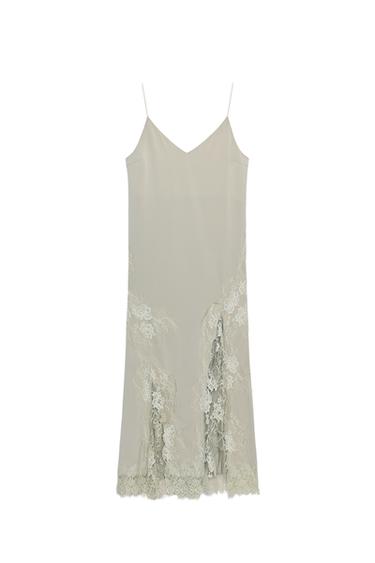 Zara 飄逸蕾絲洋裝 - 淡綠色
