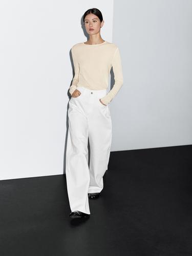 Zara Lightweight long sleeve T-shirt - Yellow - Image 0