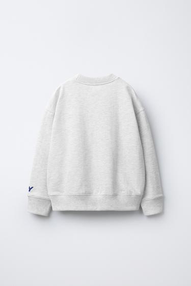 PRINTED SWEATSHIRT - Ecru / Marl by Zara - Image 1