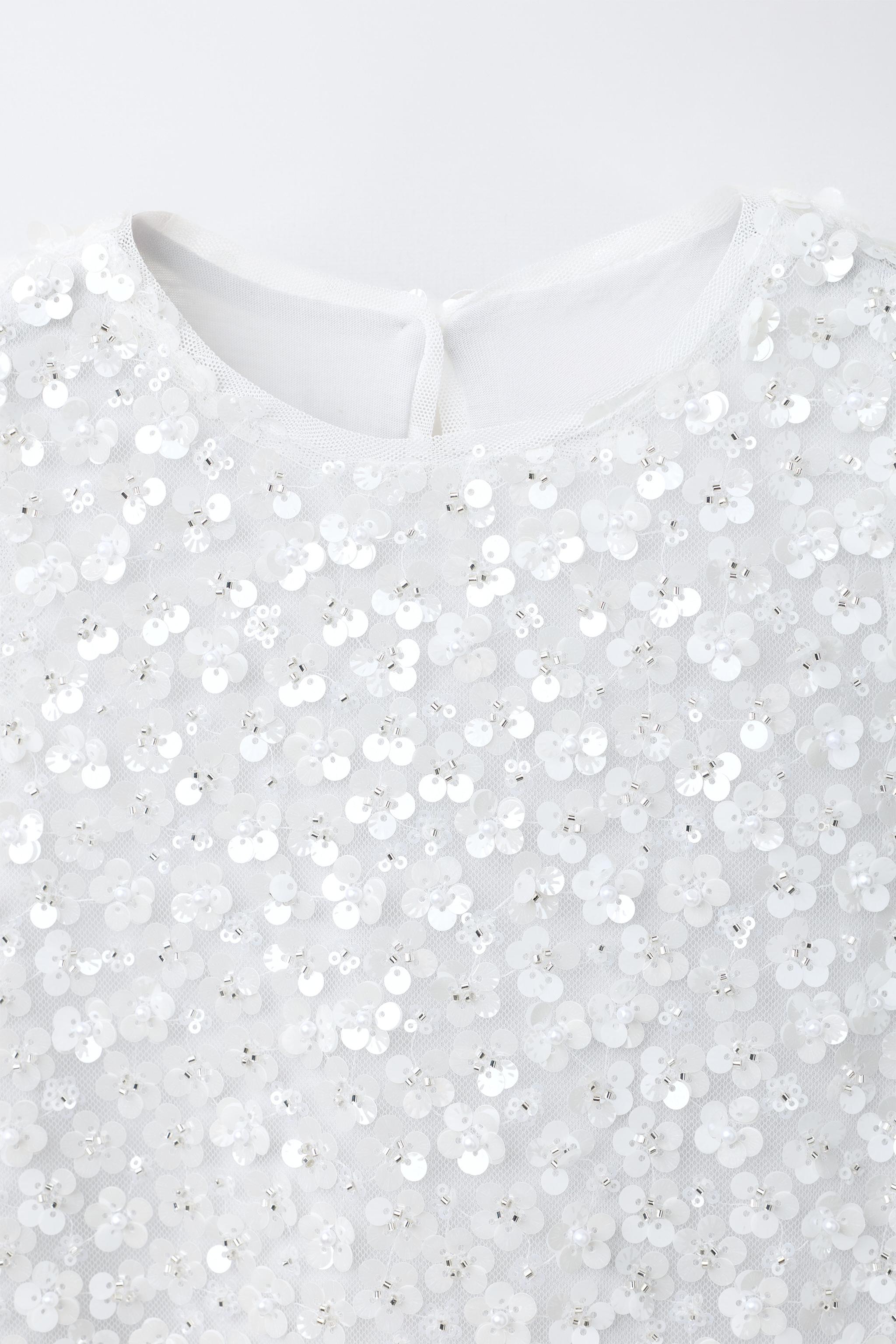 SEQUIN DRESS - White | ZARA United States SEQUIN DRESS - White | ZARA United States