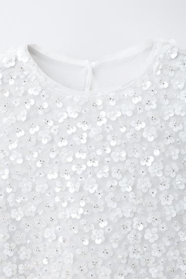 ROBE À PAILLETTES - Blanc de Zara - Image 2