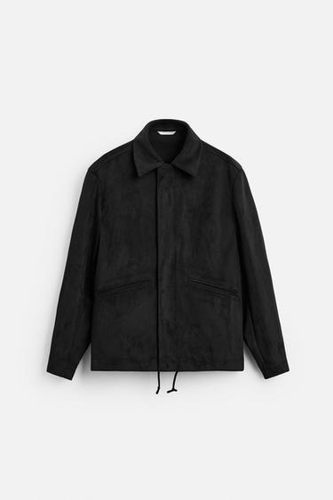 FAUX SUEDE JACKET - Black by Zara