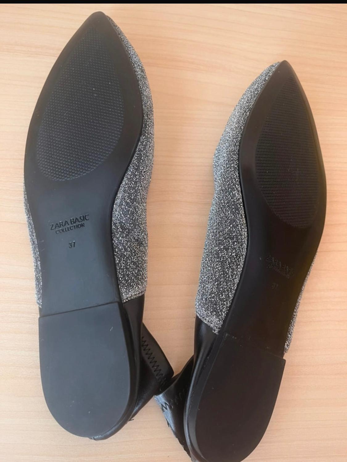 CONTRASTING SILVER BALLERINAS - Image 2