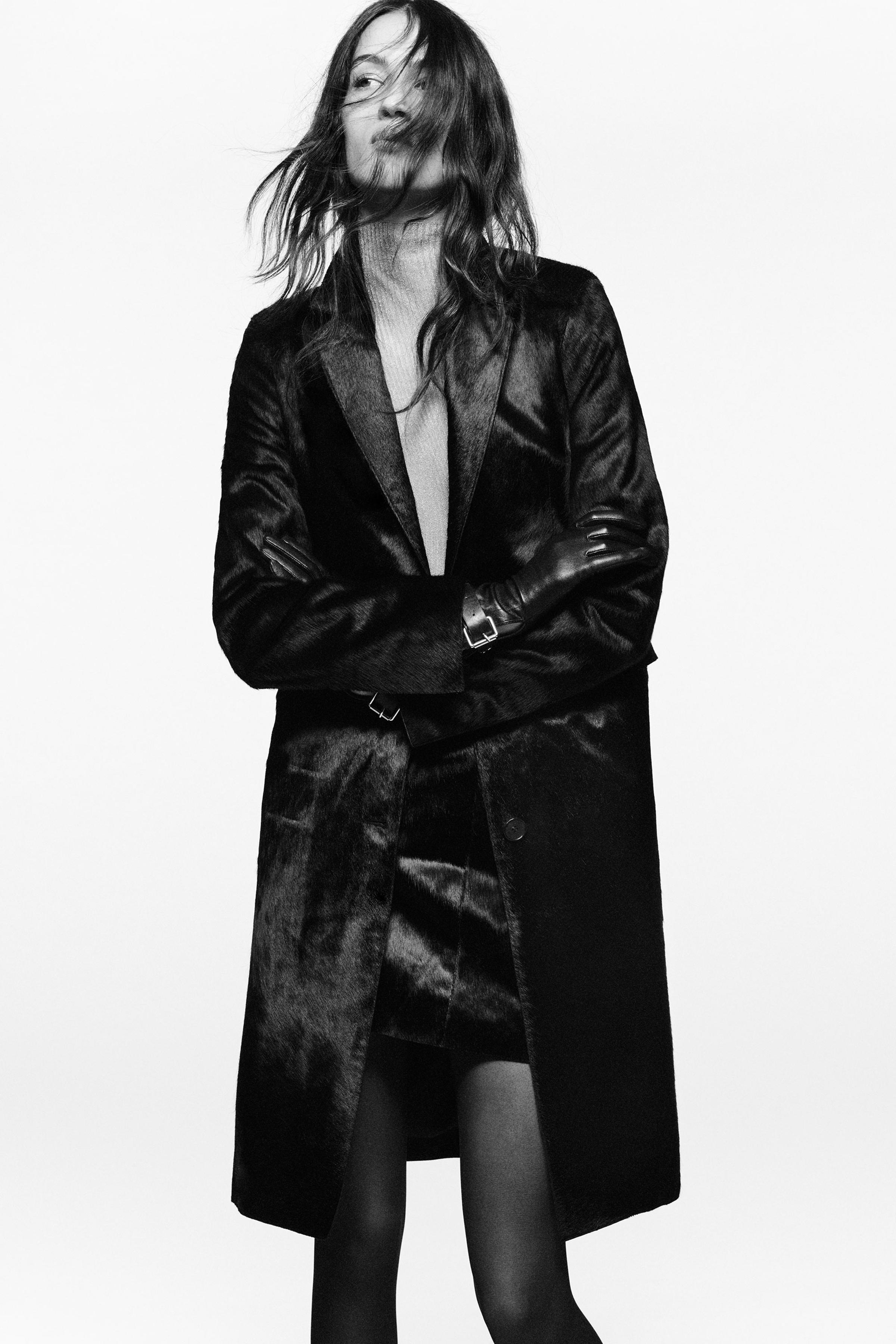 TAILORED LEATHER COAT WITH FUR LUDOVIC DE SAINT SERNIN x ZARA