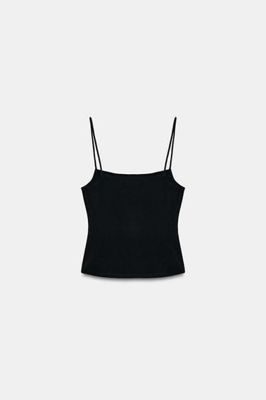 SQUARE NECKLINE STRAPPY TOP - Black by Zara - Image 4