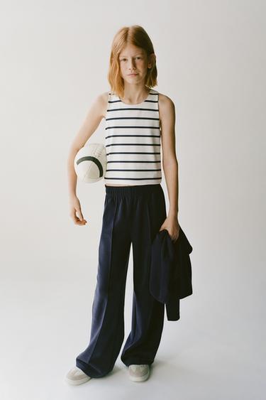 CAMISETA SPORTY RAYAS - Azul de Zara