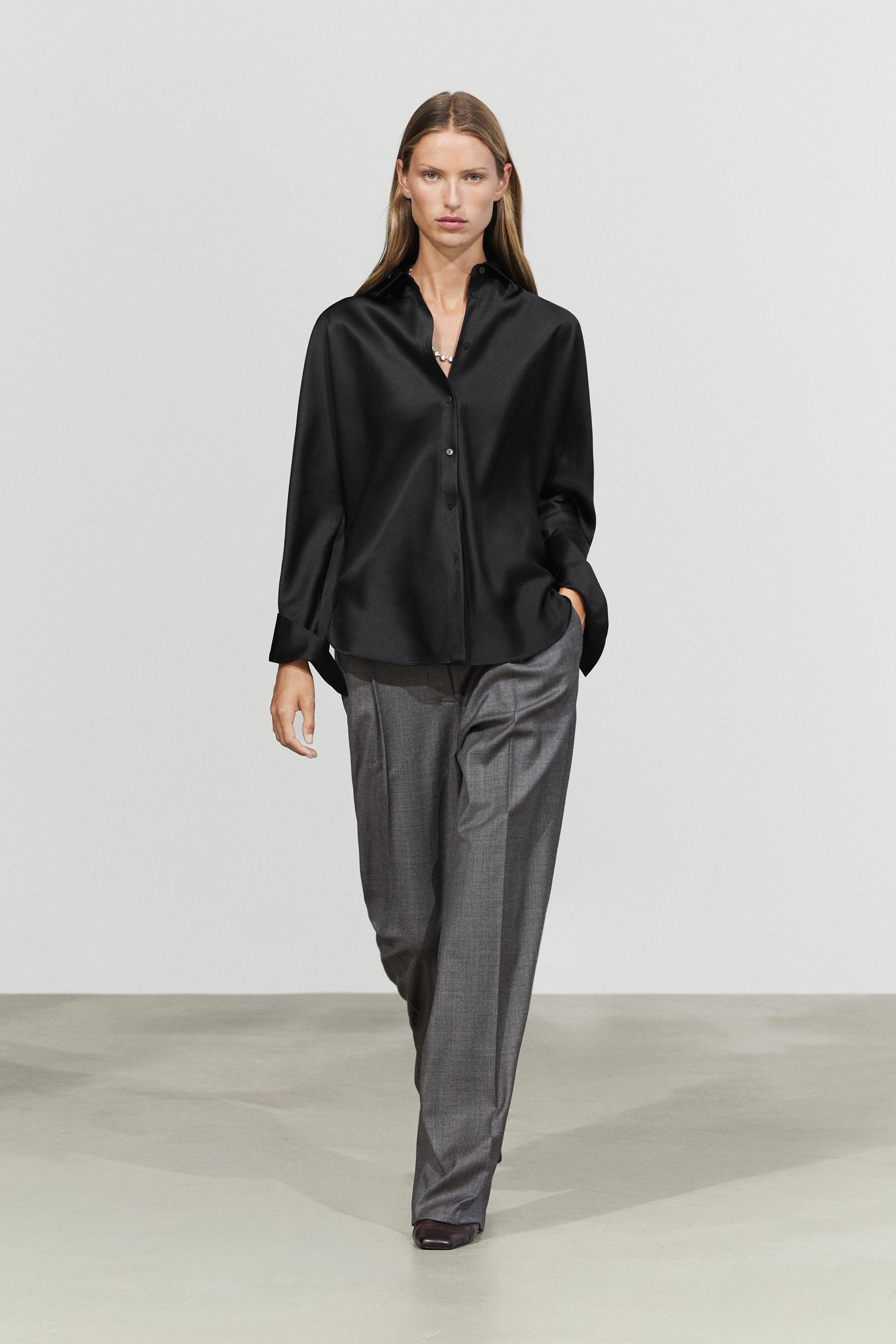 Flowing satin shirt