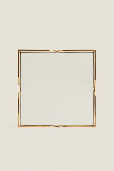 GLASS NAPKIN HOLDER WITH METAL TRIM - Gold by Zara