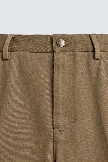 PANTALON STRAIGHT FIT À PASSANTS - Beige de Zara - Image 8